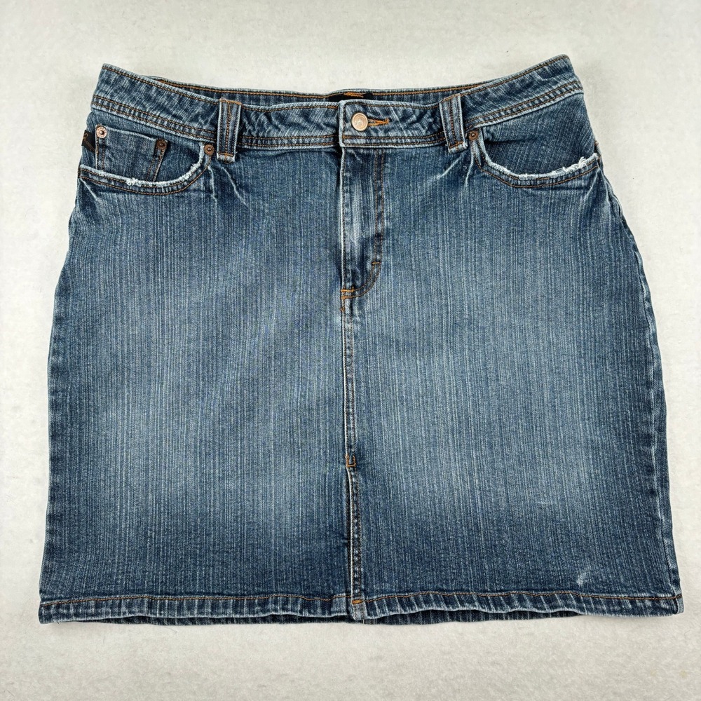Riders Skirt Womens 15 16 M A Line Denim Classic Distressed Y2K